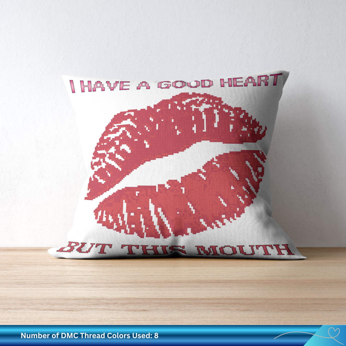 Good Heart Cheeky Lips Cross-Stitch Pattern PDF
