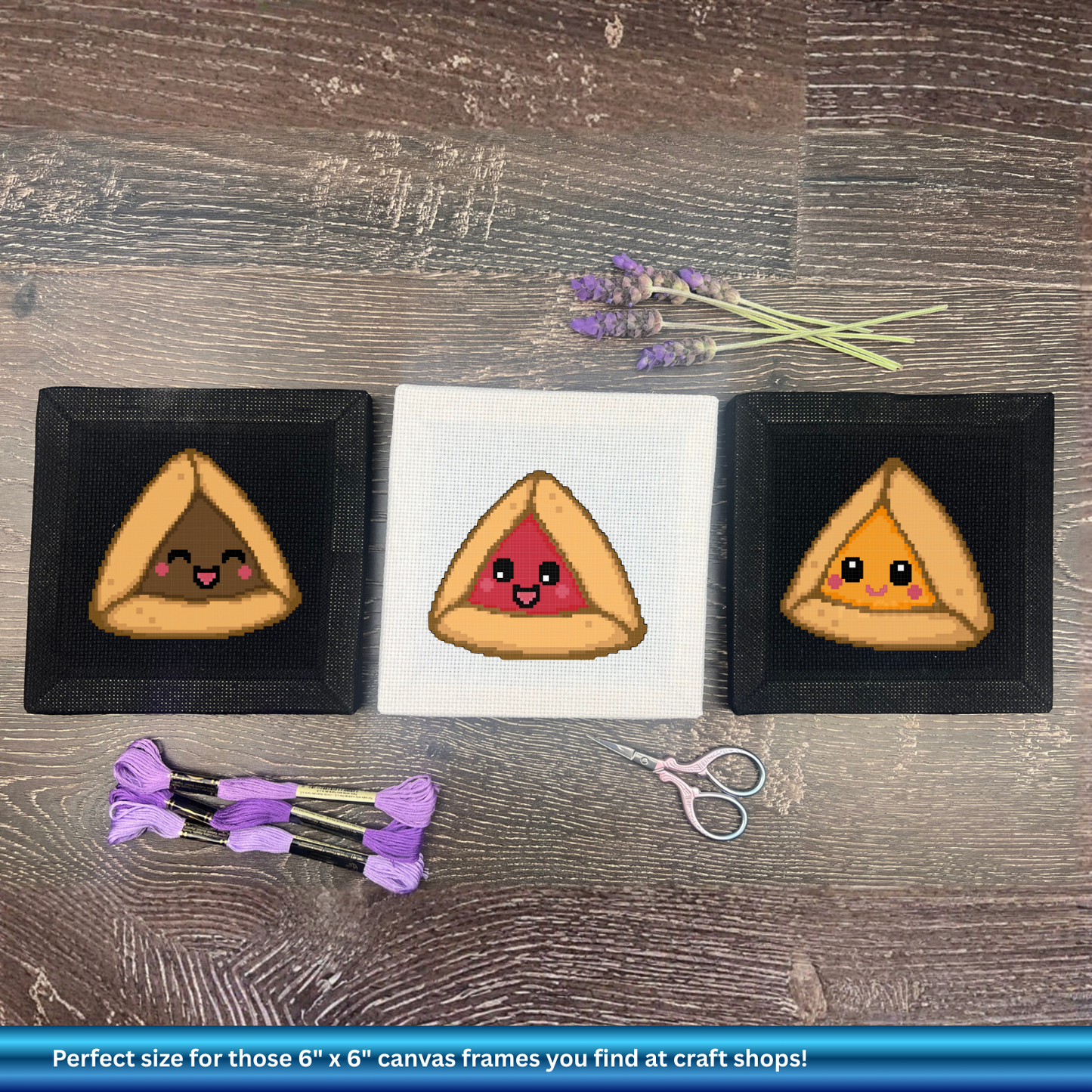 Raspberry Hamantaschen Cross-Stitch Electronic Pattern