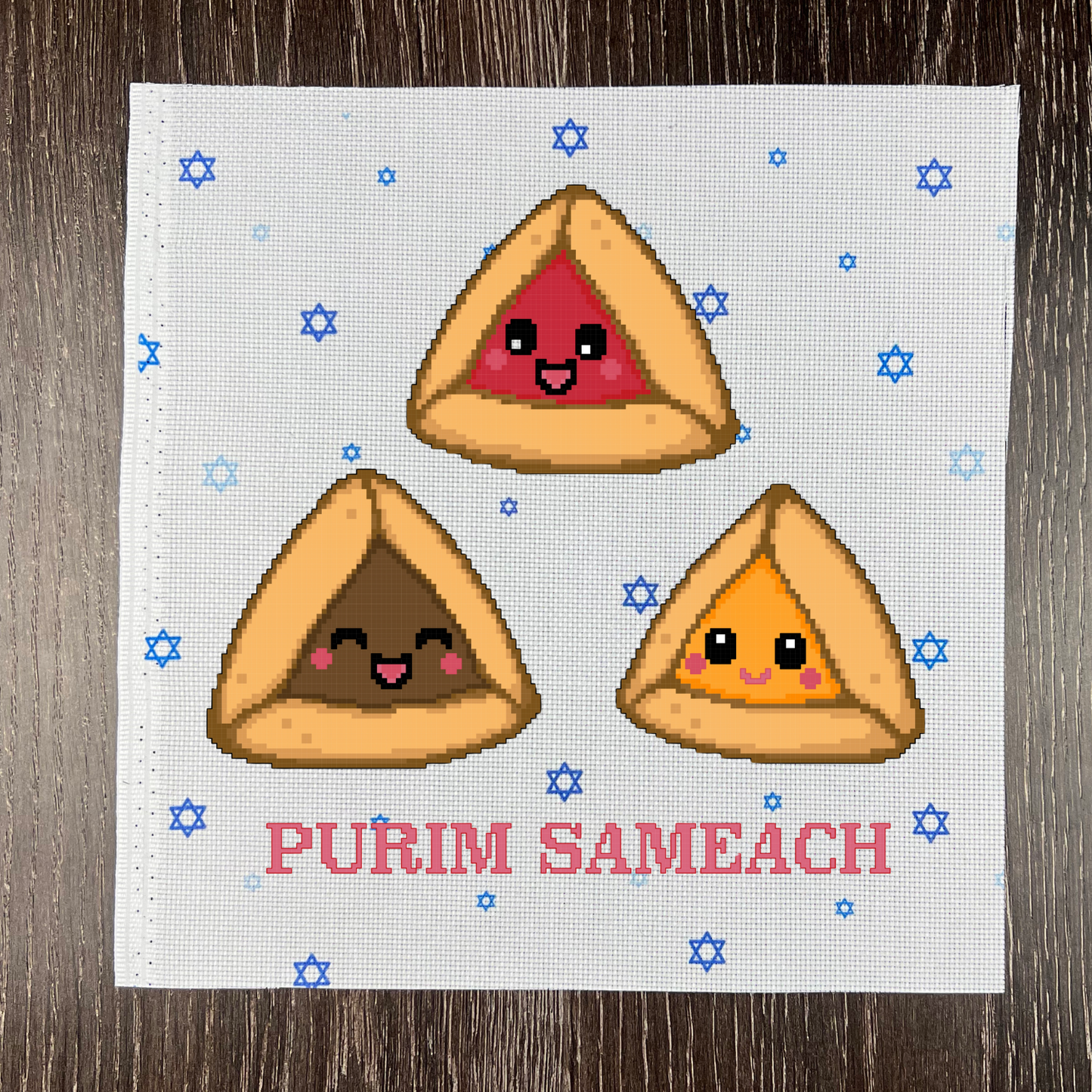 Chag Purim "Hamantaschen Friends" Cross-Stitch Pattern Download