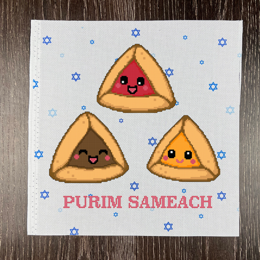 Chag Purim "Hamantaschen Friends" Cross-Stitch Pattern Download