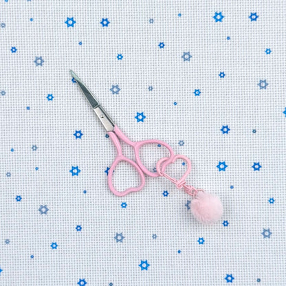 Fluffy Pom-Pom Scissor Fob Charm