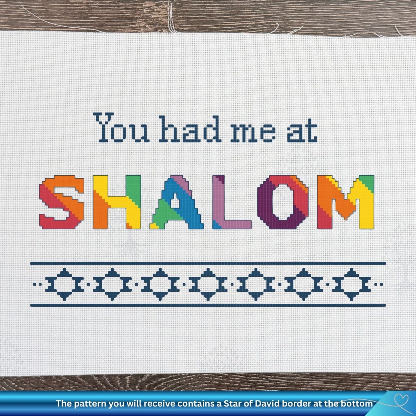 You Had Me at Shalom English Cross-Stitch Pattern PDF