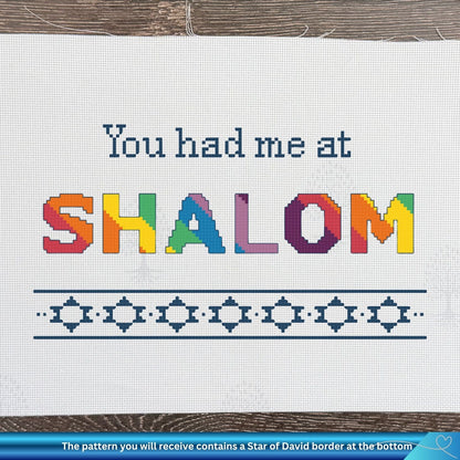 You Had Me at Shalom English Cross-Stitch Pattern PDF