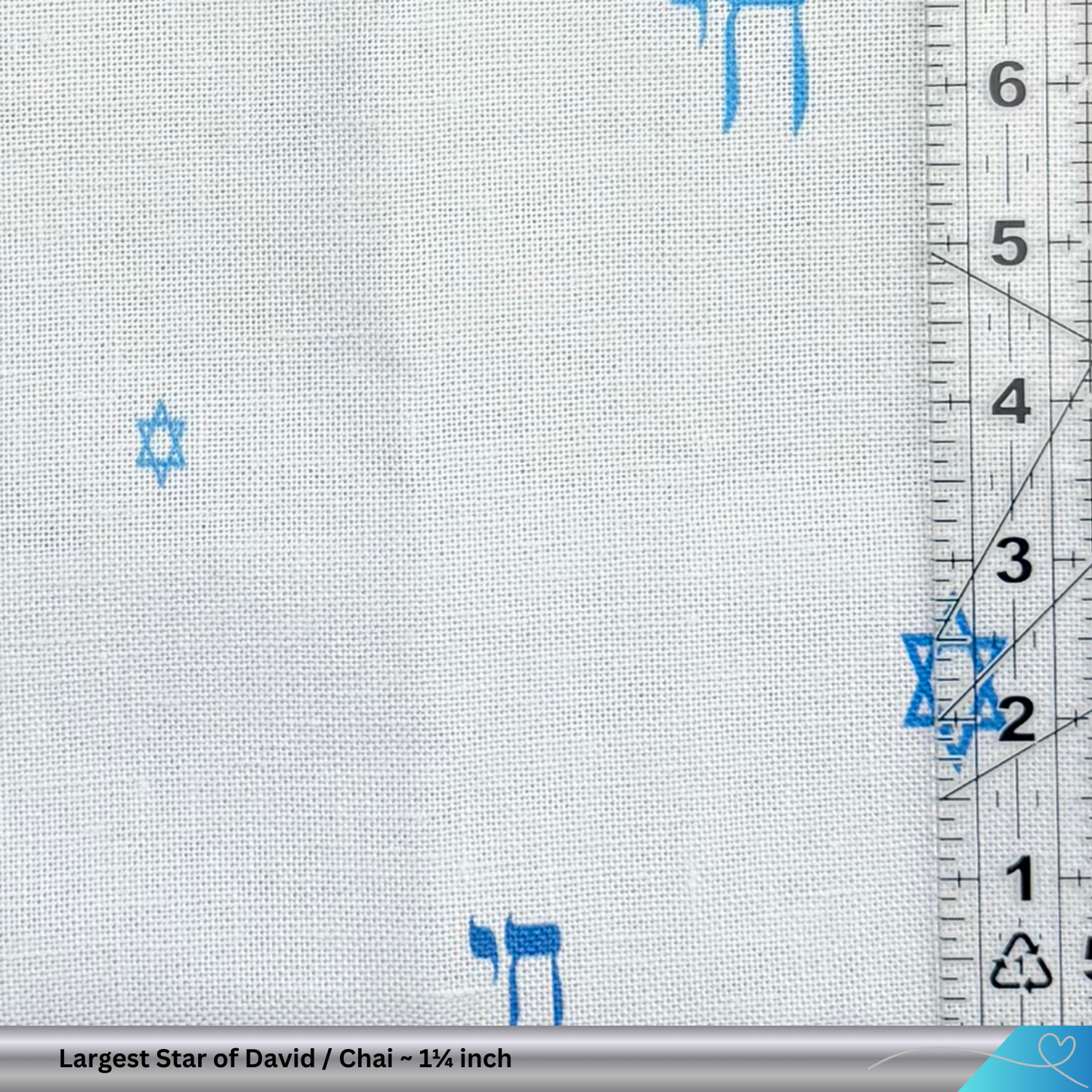 Star of David & Chai (חי) 28 count Linen Fabric