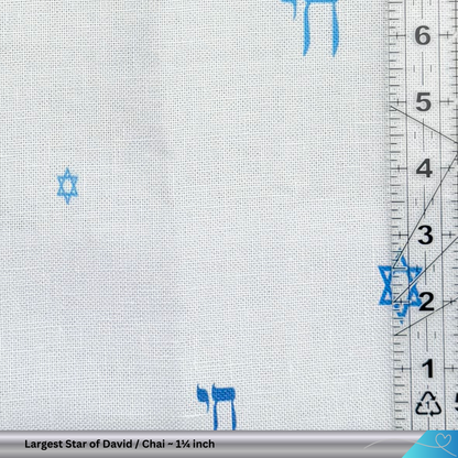Star of David & Chai (חי) 28 count Linen Fabric