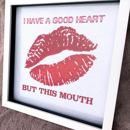 Good Heart Cheeky Lips Cross-Stitch Pattern PDF