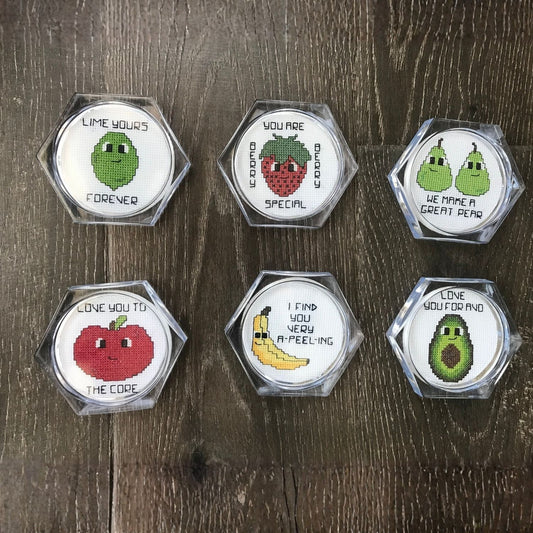 Fruit Pun Cross-Stitch Pattern Bundle PDF