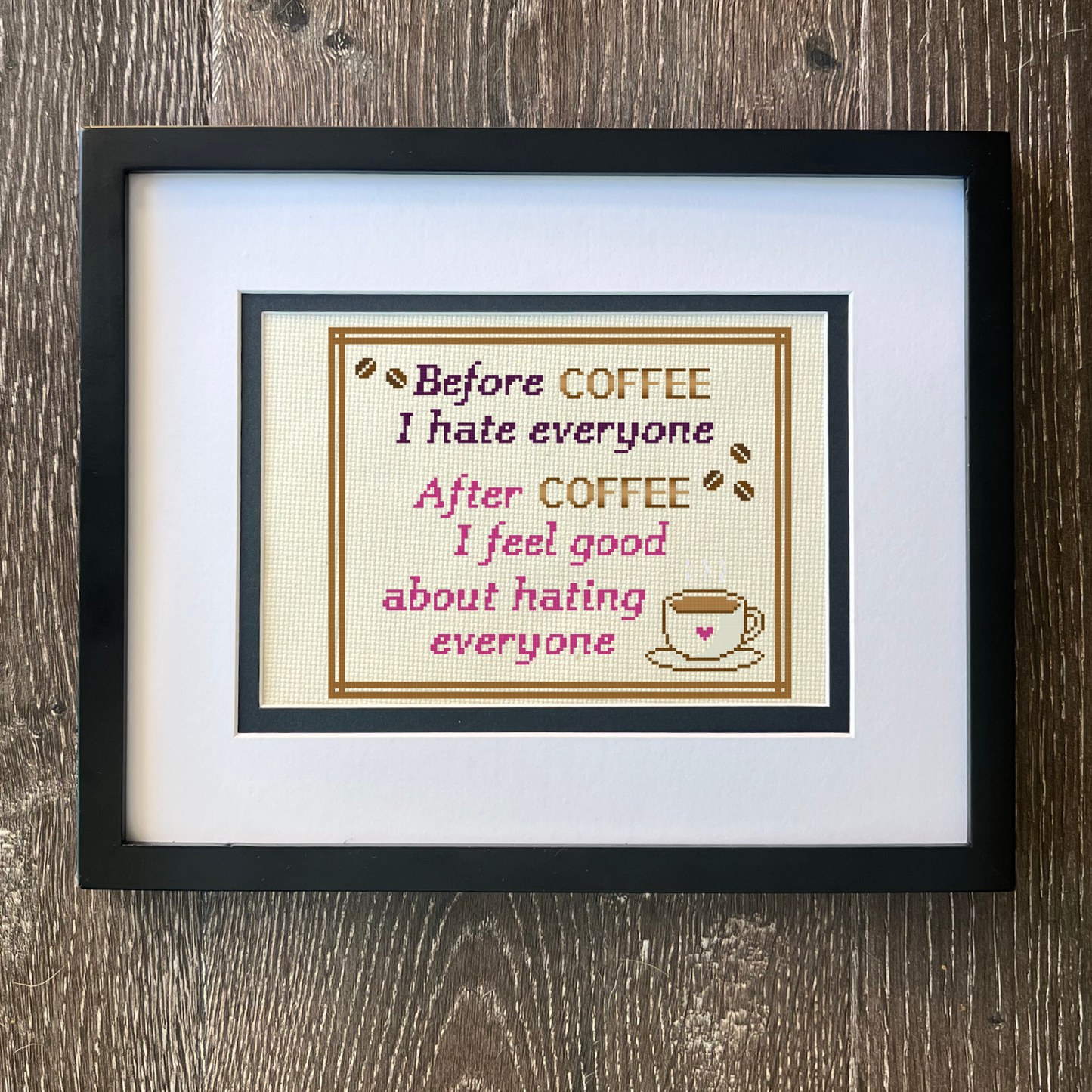 Before Coffee Cross-Stitch Pattern PDF