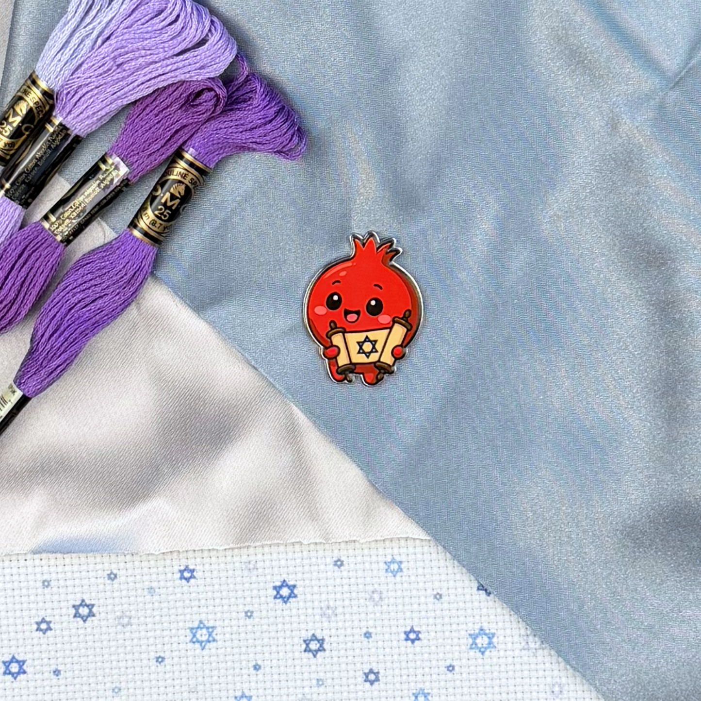 Rimon the Learned Pomegranate Needle Minder – Magnetic Needle Holder