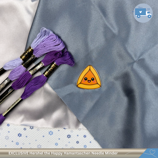 Purim chibi inspired hamantaschen needleminder