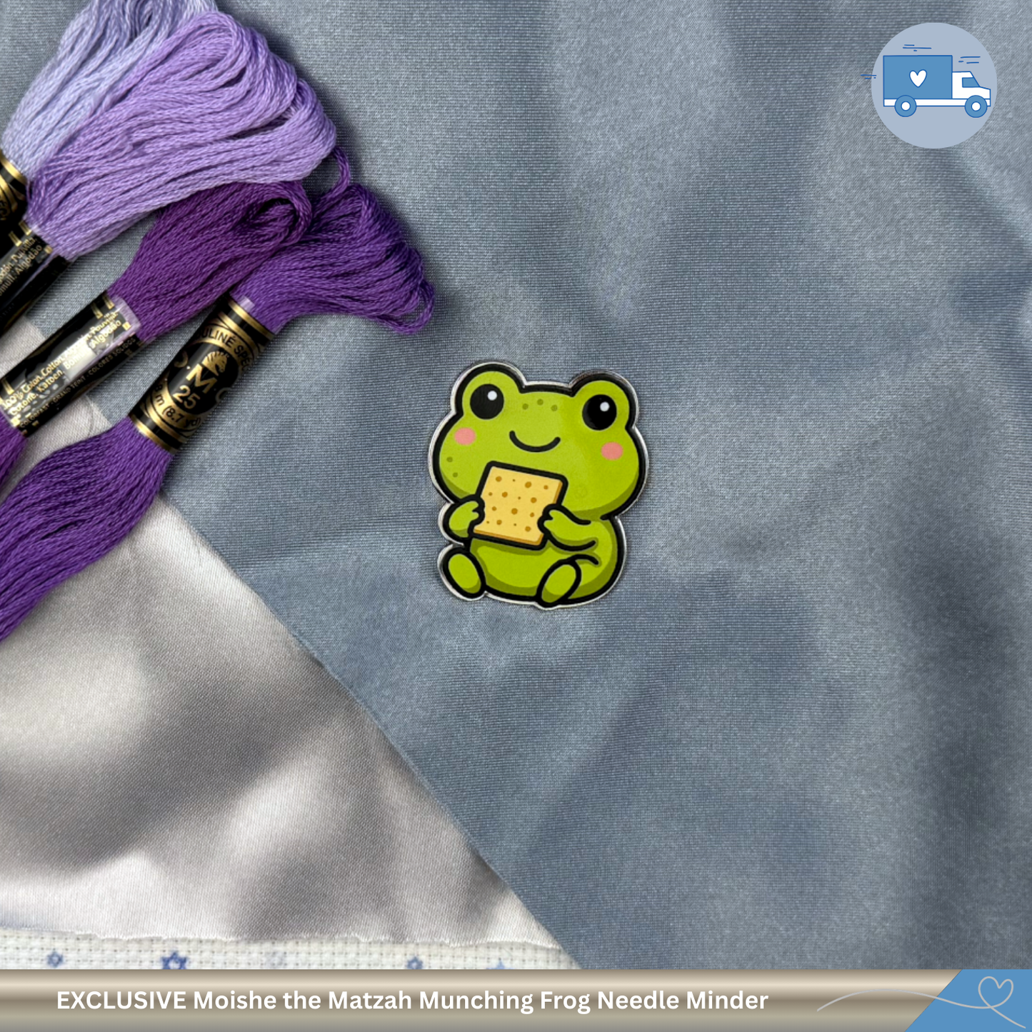 Moishe the Matzah Munching Frog – Passover Needle Minder / Magnetic Holder