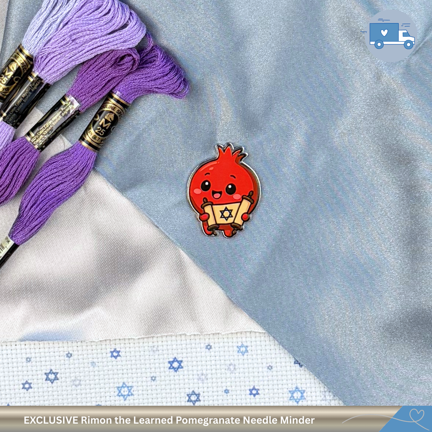 Rimon the Learned Pomegranate Needle Minder – Magnetic Needle Holder