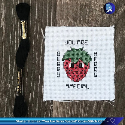 Starter Stitches: Strawberry Cross-Stitch Kit | “You Are Berry Special”