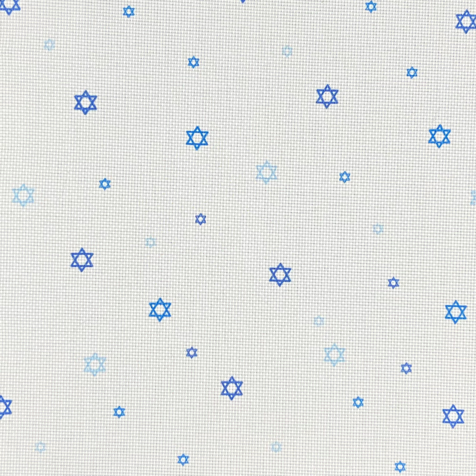 Cross-stitch fabric with repeating Jewish Magen David Star pattern 