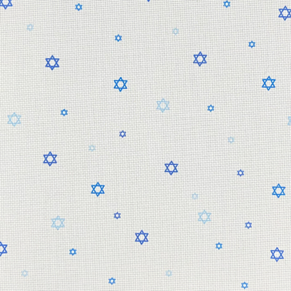 Cross-stitch fabric with repeating Jewish Magen David Star pattern 