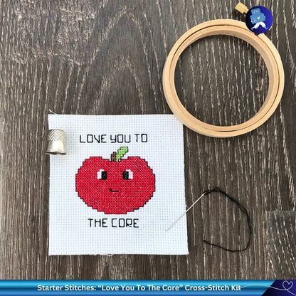 Starter Stitches: Apple Cross Stitch Kit | Beginner DIY Needlecraft Kit