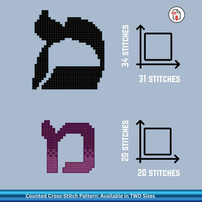 Hebrew Alphabet Cross-Stitch Pattern Pack — Two Aleph-Bet Styles | Judaica ABC Sampler PDF