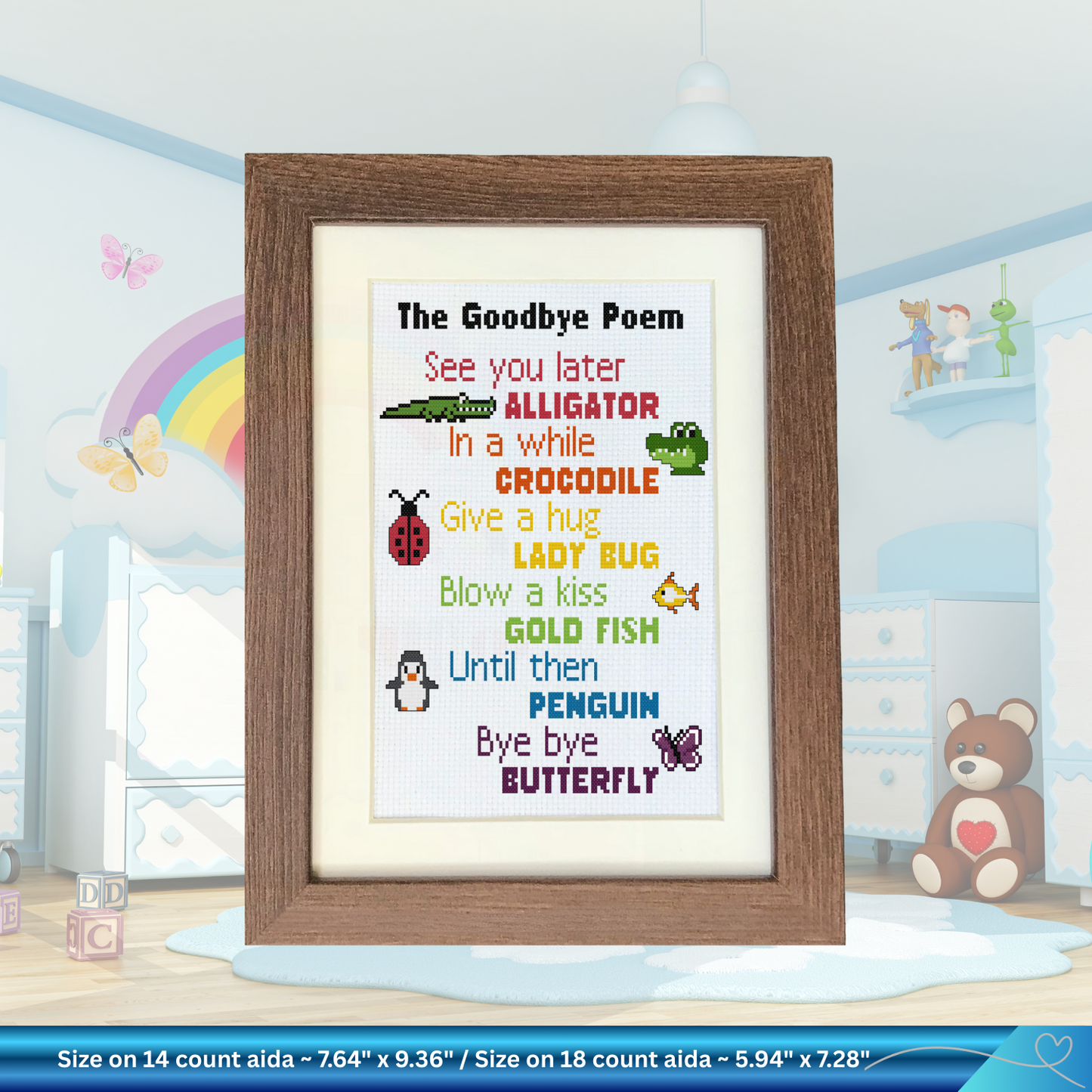 See You Later Alligator Cross-Stitch Pattern: New Baby Room Decor