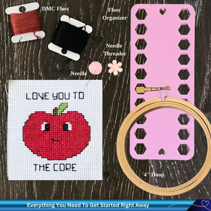 Starter Stitches: Apple Cross Stitch Kit | Beginner DIY Needlecraft Kit