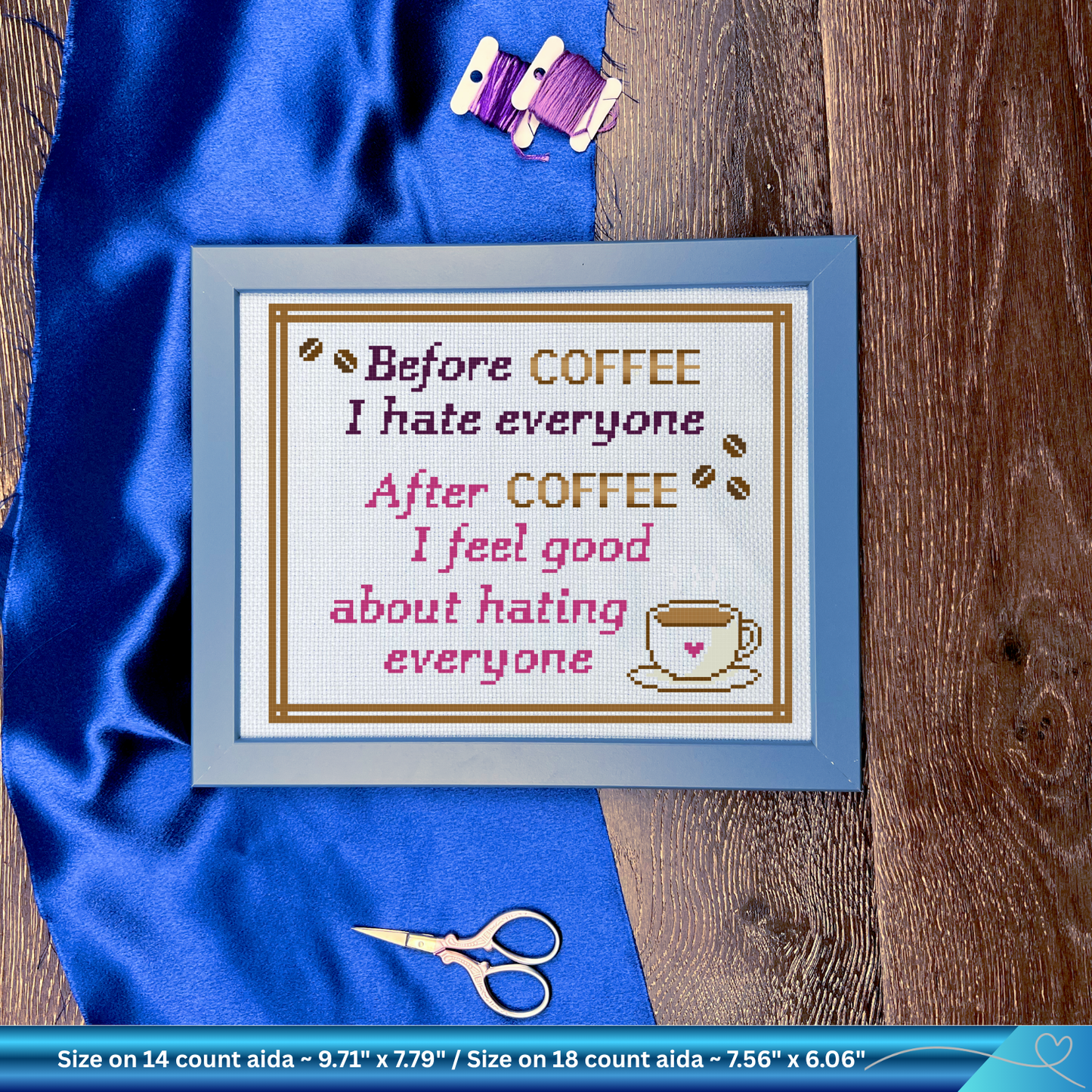 Before Coffee Cross-Stitch Pattern PDF