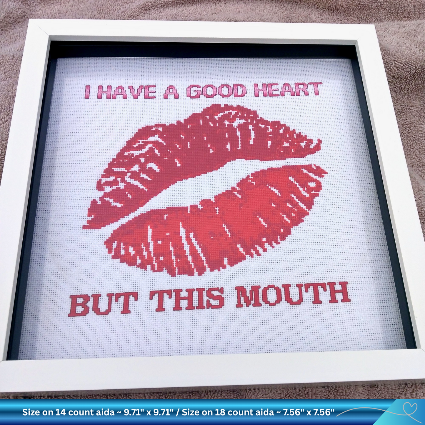 Good Heart Cheeky Lips Cross-Stitch Pattern PDF