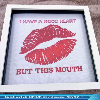 Good Heart Cheeky Lips Cross-Stitch Pattern PDF