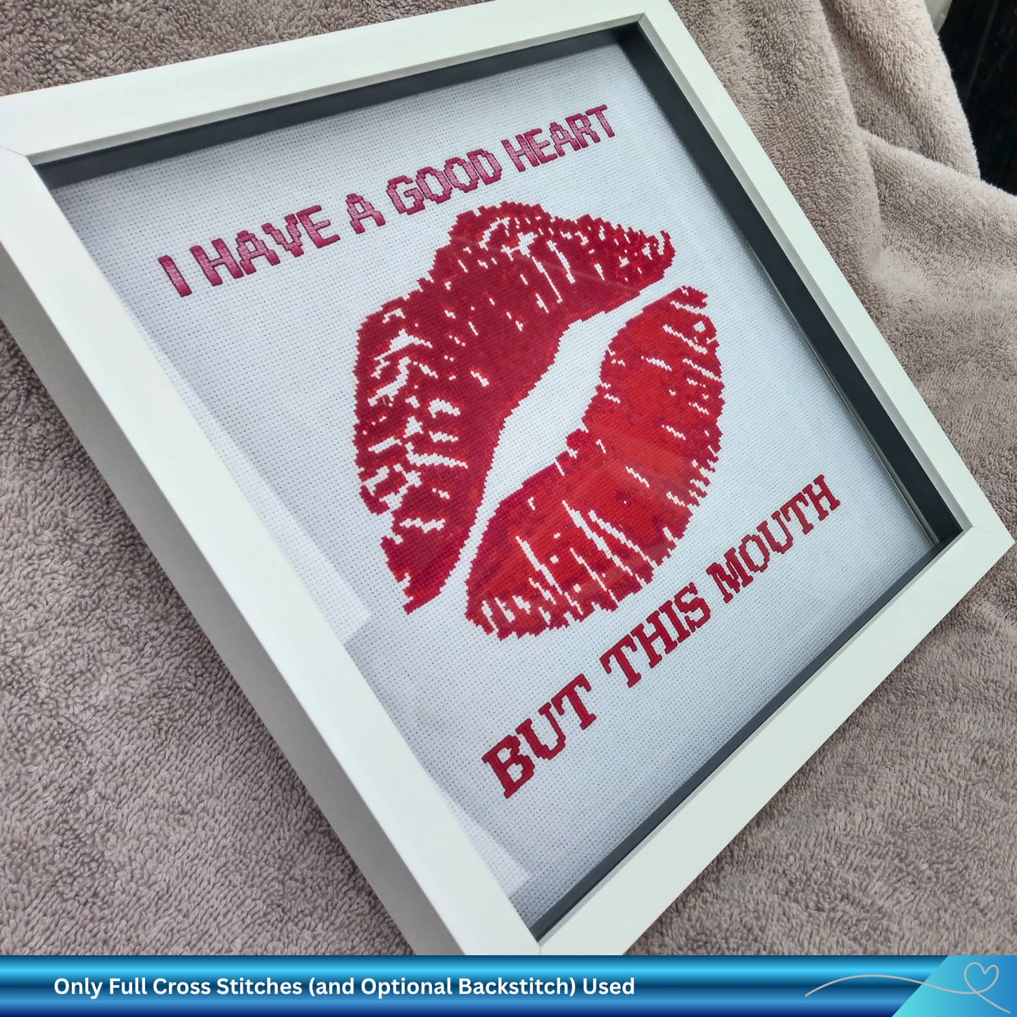 Good Heart Cheeky Lips Cross-Stitch Pattern PDF
