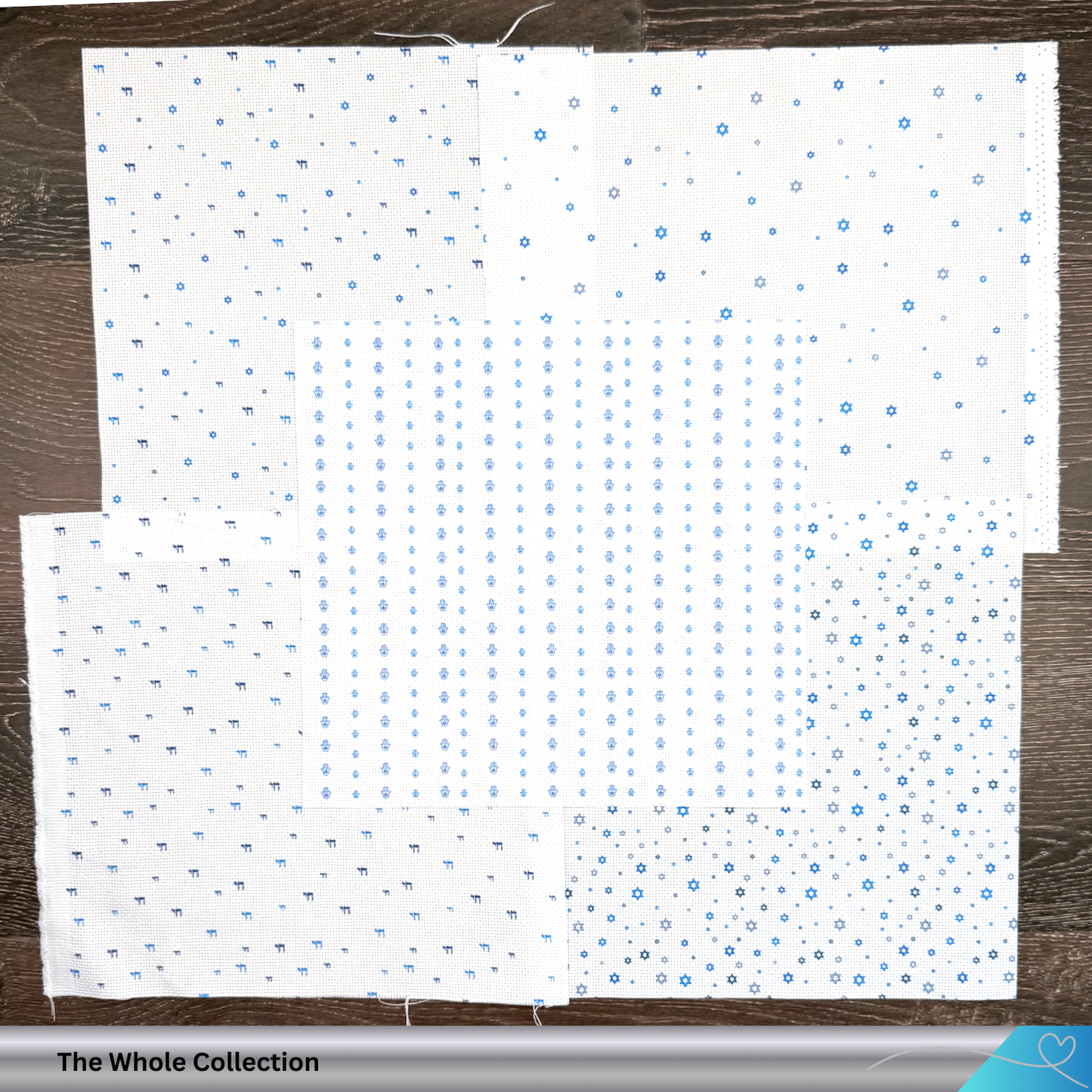 Full selection of speciality printed Aida fabric with Jewish symbols