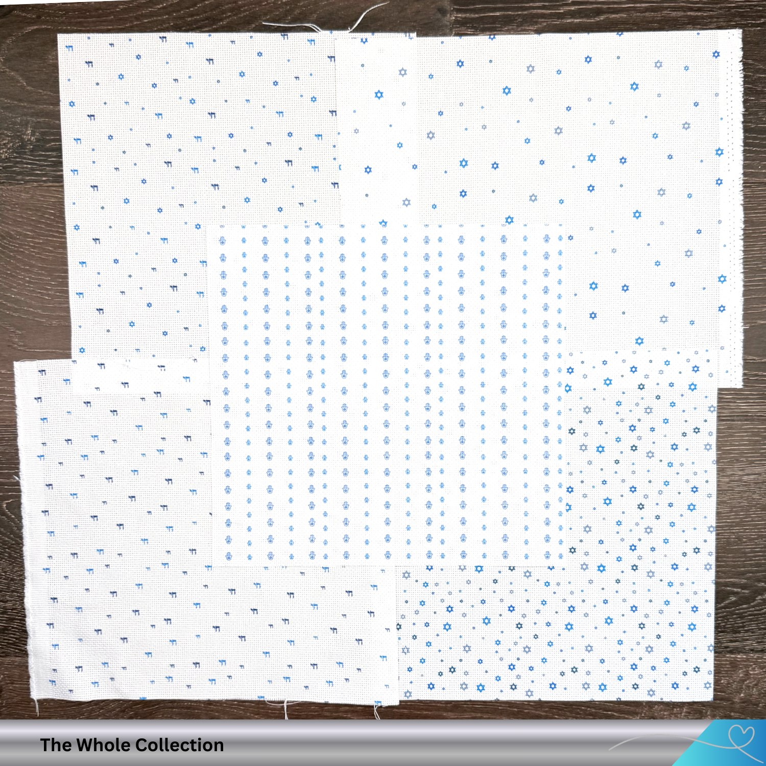 Full selection of speciality printed Aida fabric with Jewish symbols