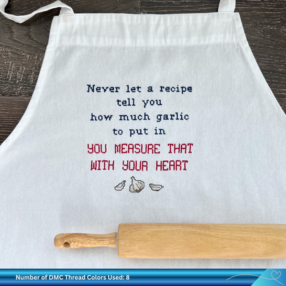 Foodie Apron Garlic Cross-Stitch Pattern Download