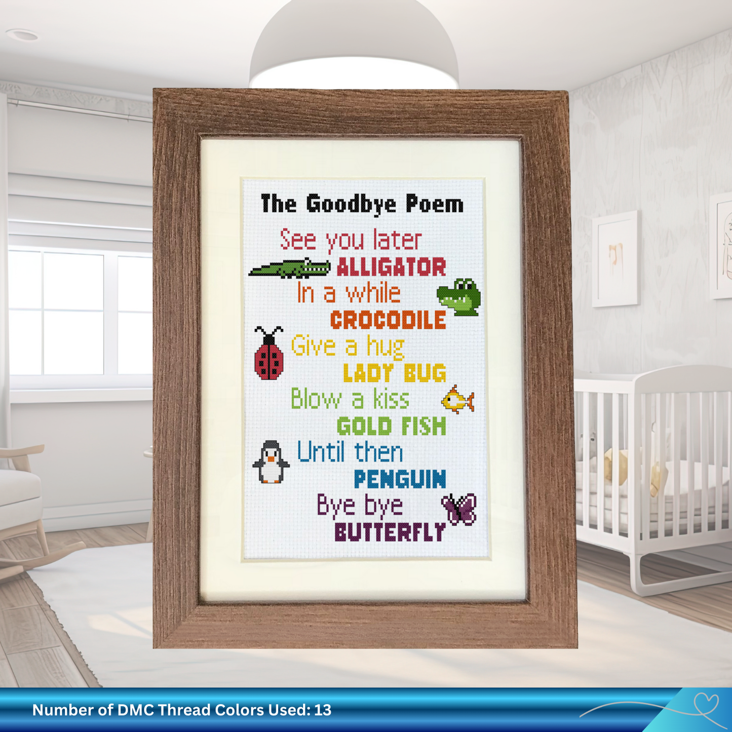 See You Later Alligator Cross-Stitch Pattern: New Baby Room Decor