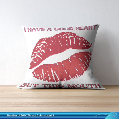 Good Heart Cheeky Lips Cross-Stitch Pattern PDF