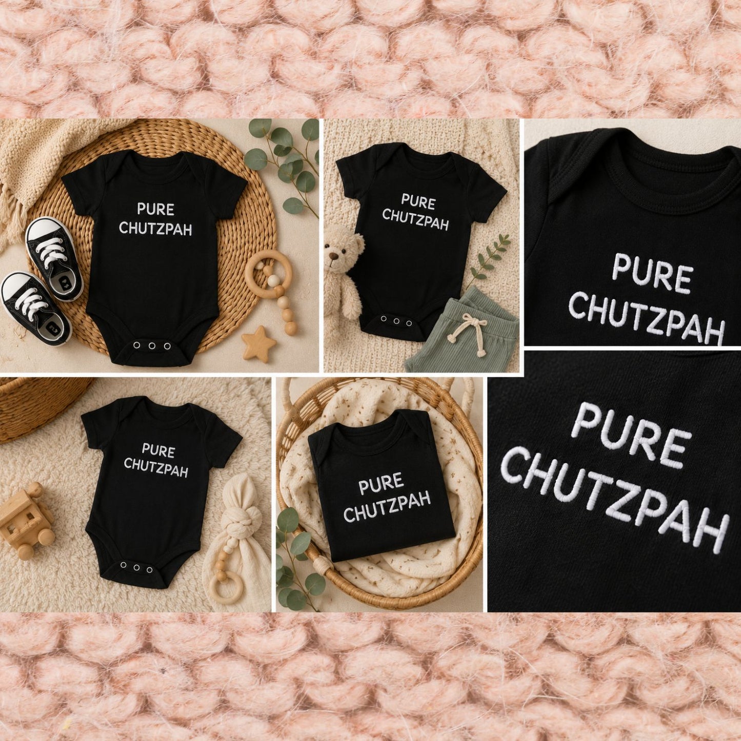 Pure Chutzpah Embroidered Baby Bodysuite