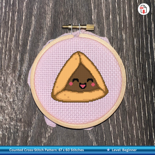 Chocolate Hamantaschen Cross-Stitch Pattern: Chag Purim Download