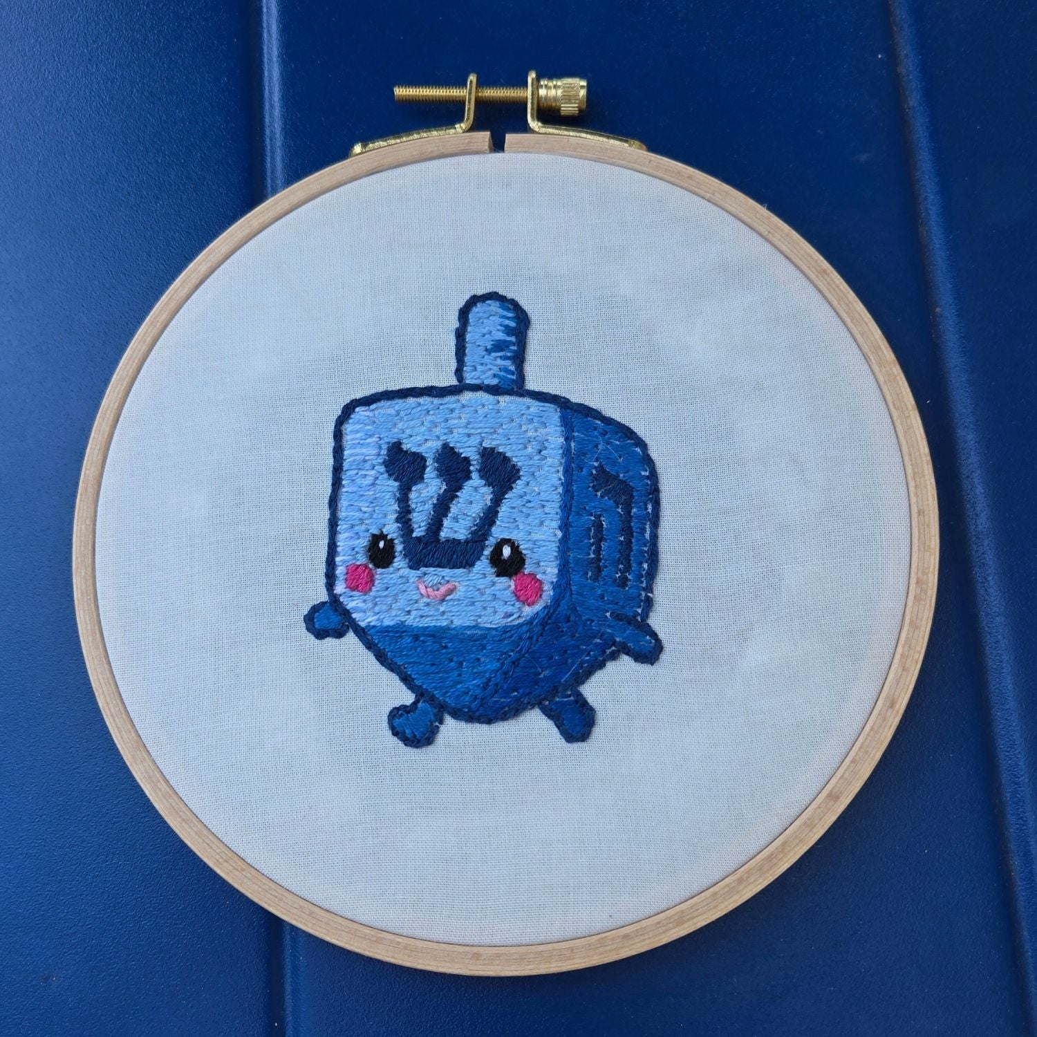 Shlomo Stitchy Dreidel hand stitched by Kelectrolux