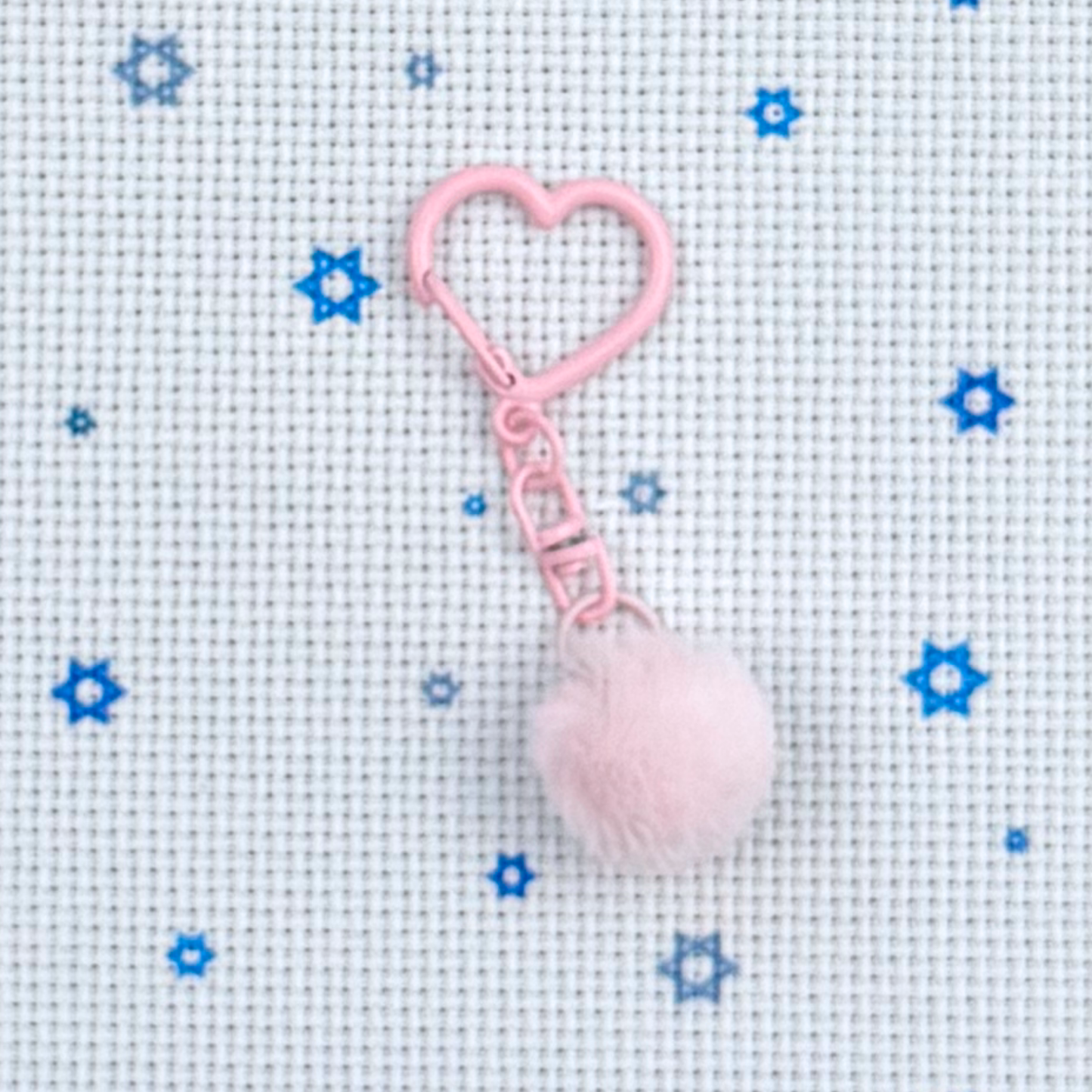 Fluffy Scissors Fob Accessory Charm with Heart Keychain Attachment