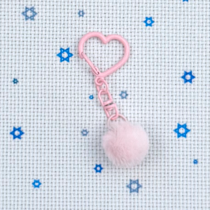Fluffy Scissors Fob Accessory Charm with Heart Keychain Attachment