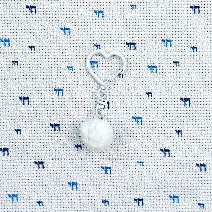 Fluffy Scissors Fob Accessory Charm with Heart Keychain Attachment