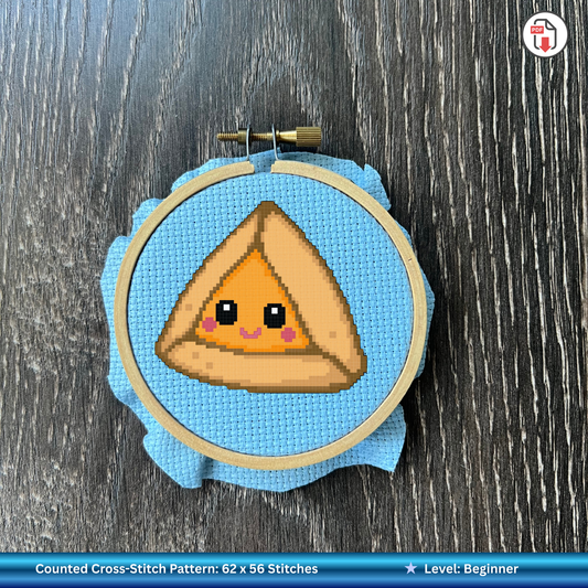 Apricot Hamantaschen Cross-Stitch Pattern (PDF Download)