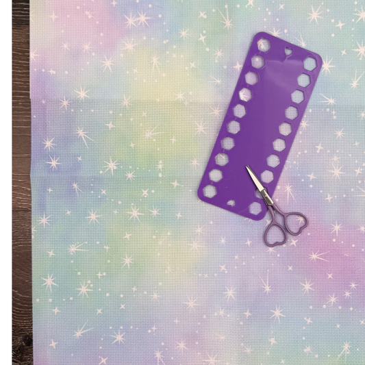 Colorful Purim Celebration Cross-Stitch Fabric with Glitter Sparkles - 14 Count Aida