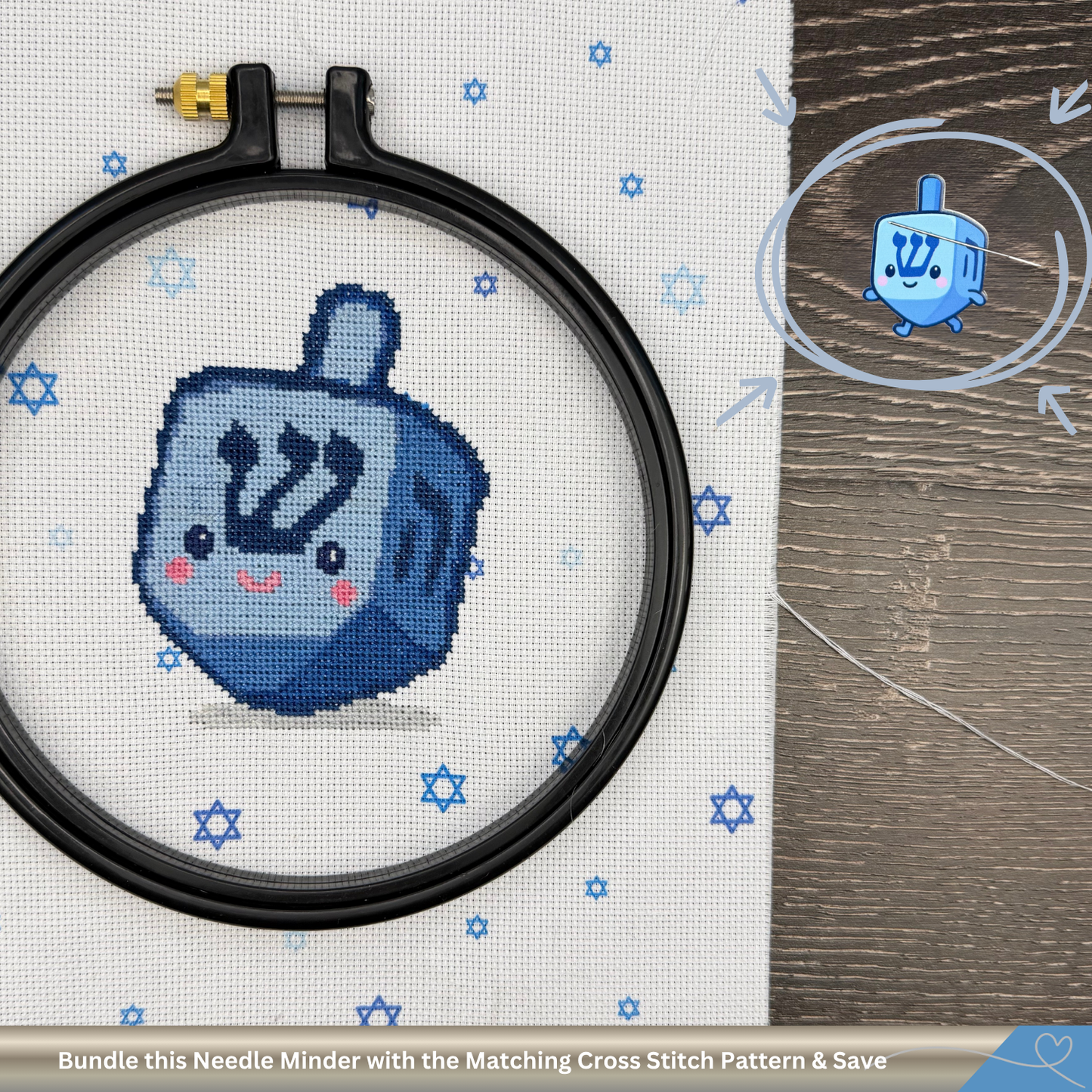 Hanukkah Dreidel Needle Minder: Needlecraft Accessory